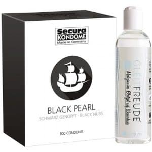 Secura Kondome "Black Pearl" (100 Stück) + Gleitgel (250ml)