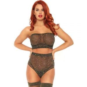 Mesh Top & Slip Schwarz-Gold (OS)