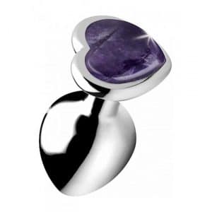 Analplug mit herzförmigem Amethyst Edelstein