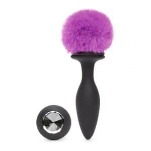 Happy Rabbit - Wiederaufladbarer vibrierender Butt Plug Black & Purple Medium