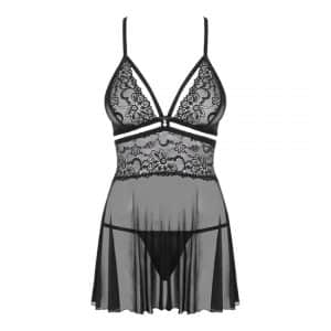 Babydoll & String schwarz