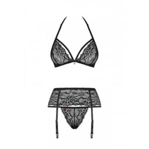 Verführerisches 3-teiliges Dessous-Set in schwarz