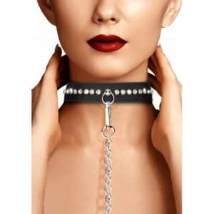 Exquisites Halsband mit Leine mit Diamantnieten
