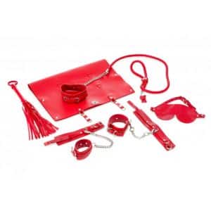 9-teiliges Bondage-Set in Rot