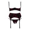 Hebe-Set mit Strapsgürtel und String ouvert (schwarz) 80B/M