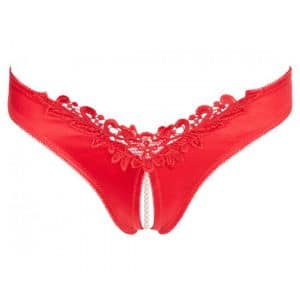 Roter Slip mit Perlenkette (M)