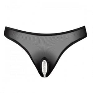 Ouvert Tanga mit Perlenkette (S/M)