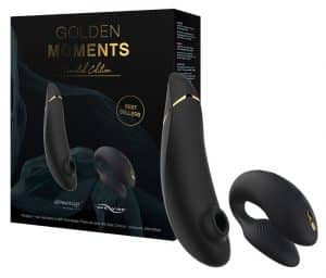 Toy-Set „Golden Moments Collection“ mit Pulsator Womanizer Premium und Paarvibrator We-Vibe Chorus