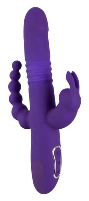 Stoßvibrator „Thrusting Pearl Triple Vibrator“ mit Klitoris- und Analvibrator