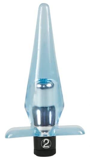 Analplug mit Vibration „Anal blue“ 1-3 cm Ø