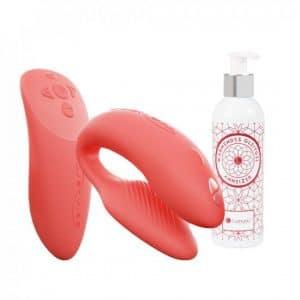 Venize Deal We-Vibe - Chorus Paarvibrator (Crave Coral) + wärmendes Gleitgel (200ml)