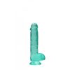 Jelly Dildo mit Hoden in türkis (15 cm)
