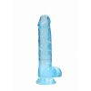 Jelly Dildo mit Hoden in blau (19 cm)