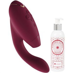 Womanizer "DUO" (Bordeaux) + Orgasmusgel (200ml)