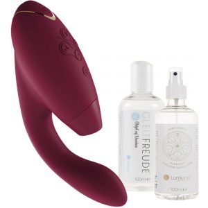 Womanizer "DUO" (Bordeaux) + Gleitgel & Toy Cleaner