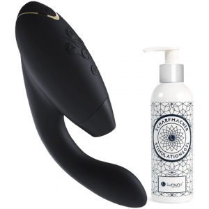 Womanizer "DUO" (Black) + Orgasmusgel (200ml)