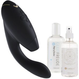 Womanizer "DUO" (Black) + Gleitgel & Toy Cleaner