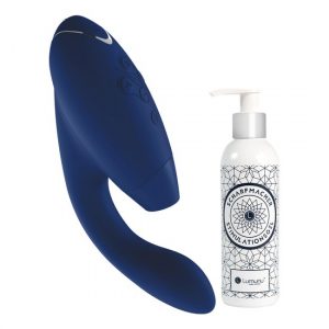 Womanizer "DUO" (Blueberry) + Orgasmusgel (200ml)