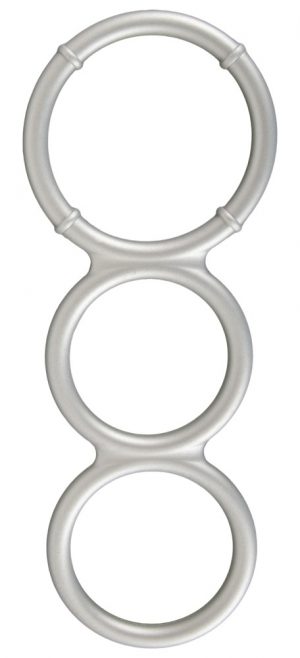 „Metallic Silicone Triple cock and ball ring“ aus Silikon